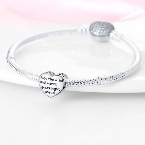 Surfer Surfer Ocean Safety Chain Angel Heart Bee Daisy Cancer أربع أوراق البرسيم حبة 925 Sterling Silver Fangl in Saudi Arabia