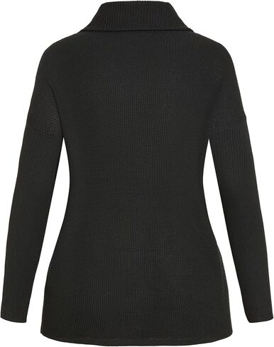 Women's Plus Size Ash Turtleneck Close Fit Sweater Black in Saudi Arabia