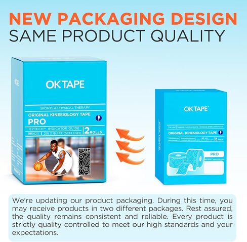 شريط علم الحركة OK TAPE PRO، شريط قطع حر بطول 5.08 سم × لفة طويلة بطول 16 قدم، شريط رياضي مرن علاجي خالٍ من اللاتكس، بيج + بيج in Saudi Arabia