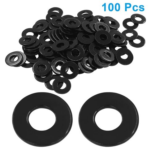 100 قطعة #8 304 غسالات مسطحة من الفولاذ المقاوم للصدأ، 3/7 بوصة OD معدنية لبراغي البراغي، لمسة نهائية من الأكسيد الأسود in Kuwait