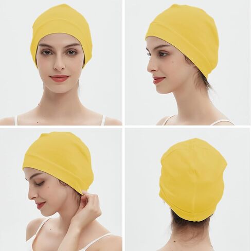 vidsel 100% Cotton Skull Caps for Men Women Breathable Night Cap Sleep Hats Soft Lightweight Running Beanie Helmet Liner in Kuwait