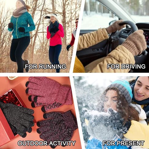 Winter Gloves For Men Women- Thermal Fleece Lined Touchscreen Gloves With Anti-Slip Grip For Skiing/Cycling/Hiking in Saudi Arabia