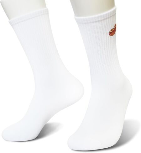 Beer Lover Socks - White Crew Socks with Beer Embroidered Design - Funny Gift for Men & Women. (261) in Saudi Arabia