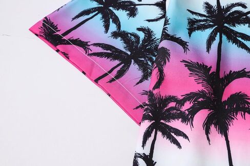 Betusline Girl's Button Down Beach Shirts Hawaiian Shirt Ploral Ploral Tropical Sleeve Short for Girl ، H Pink #1 ، 4-5T = Tag 120 in Saudi Arabia