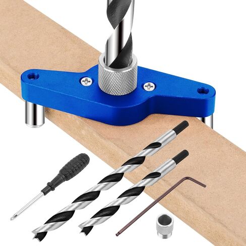 SLIIMU Floating Shelf Installation Dowel Jig Kit with 1/2 x 9.8'' &1/2 x 5''Bit,Mantle Straight Hole Drill Guide for Hidden Shelf Bracket,Self Centering Doweling Drill Jig for Invisible Shelf Hardware in Saudi Arabia