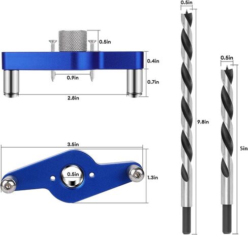SLIIMU Floating Shelf Installation Dowel Jig Kit with 1/2 x 9.8'' &1/2 x 5''Bit,Mantle Straight Hole Drill Guide for Hidden Shelf Bracket,Self Centering Doweling Drill Jig for Invisible Shelf Hardware in Saudi Arabia