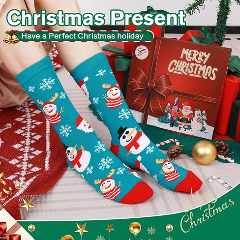 BIRCEN Mens Funny Socks Christmas Socks for Men Women Colorful Fun Novelty Crew Patterned Socks 6 Pairs US 7-13 in Kuwait