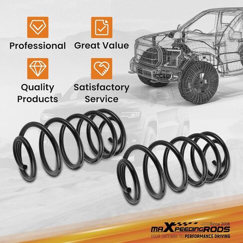 MaxPeedingrods 2.5 "ملفات الرفع الأمامية لملفات Jeep Wrangler TJ 1997-2006 ، مجموعة الرفع التسوية لروبيكون ، غير محدود وغير محدود روبيكون in Kuwait