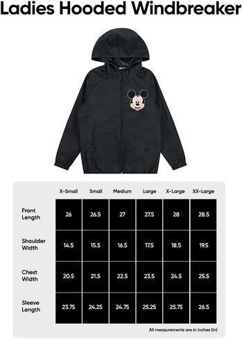 Disney Mickey Mouse Women's Hooded Windbreaker Jacket - Lightweight & Durable Womens Windbreaker Jacket with Hood in Saudi Arabia