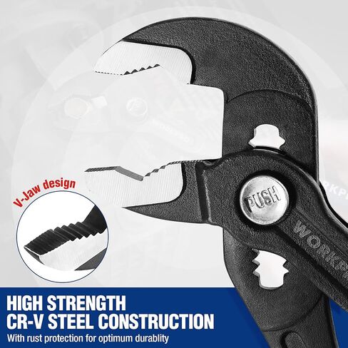 WORKPRO 10-Inch Groove Joint Pliers, Fast Adjust Tongue and Groove Pliers, V-Jaw Water Pump Pliers with Comfort Grips in Kuwait
