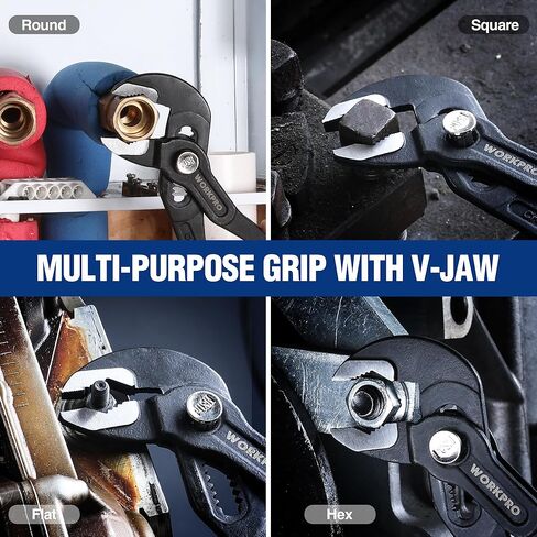 WORKPRO 10-Inch Groove Joint Pliers, Fast Adjust Tongue and Groove Pliers, V-Jaw Water Pump Pliers with Comfort Grips in Kuwait