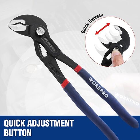 WORKPRO 10-Inch Groove Joint Pliers, Fast Adjust Tongue and Groove Pliers, V-Jaw Water Pump Pliers with Comfort Grips in Kuwait