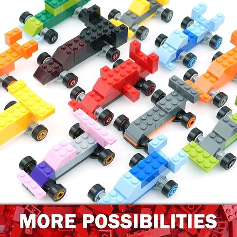 MALEKO Wheels and Axles Sets, 224pcs Car Parts and Pieces Tires Accessories Building, Construction Bulk Bricks in Saudi Arabia
