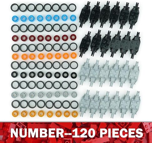 MALEKO Wheels and Axles Sets, 224pcs Car Parts and Pieces Tires Accessories Building, Construction Bulk Bricks in Saudi Arabia