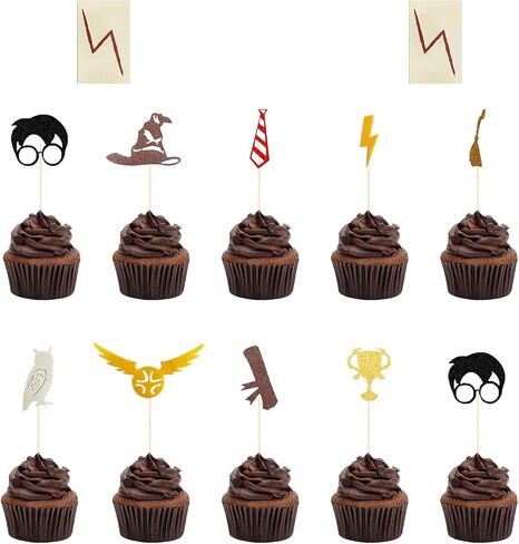 26 PCS Wizard Cake Cake Topper Decorations ، Filds Supplies ، Decorations Cupcake Plitter تحت عنوان in Kuwait