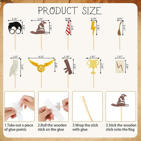 26 PCS Wizard Cake Cake Topper Decorations ، Filds Supplies ، Decorations Cupcake Plitter تحت عنوان in Kuwait