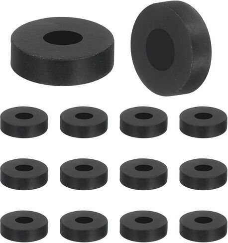 uxcell 14 Pcs Multi Purpose Rubber Spacer, 0.33" OD x 0.8" ID x 0.2" Thickness Anti-Vibration Isolation Rubber Bushings Grommets Spacers Washers for Home Cars Boat Accessories (Black) in Kuwait