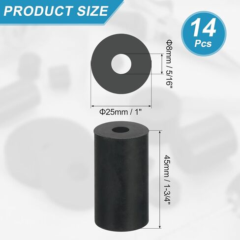 uxcell 14 Pcs Multi Purpose Rubber Spacer, 0.33" OD x 0.8" ID x 0.2" Thickness Anti-Vibration Isolation Rubber Bushings Grommets Spacers Washers for Home Cars Boat Accessories (Black) in Kuwait