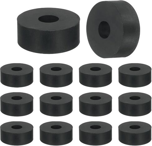 uxcell 14 Pcs Multi Purpose Rubber Spacer, 0.33" OD x 0.8" ID x 0.2" Thickness Anti-Vibration Isolation Rubber Bushings Grommets Spacers Washers for Home Cars Boat Accessories (Black) in Kuwait