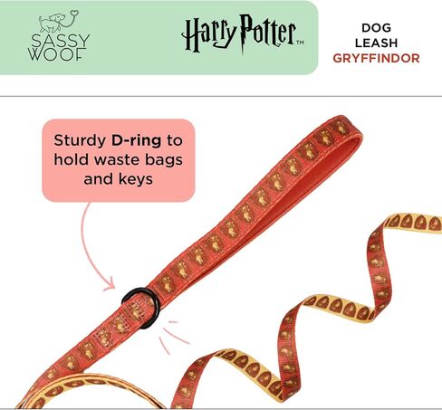 Dog Collar Harry Potter™ Gryffindor - M, Adjustable, Durable, Comfortable and Stylish Pet Accessories for Medium Dogs - Officially Licensed in Kuwait