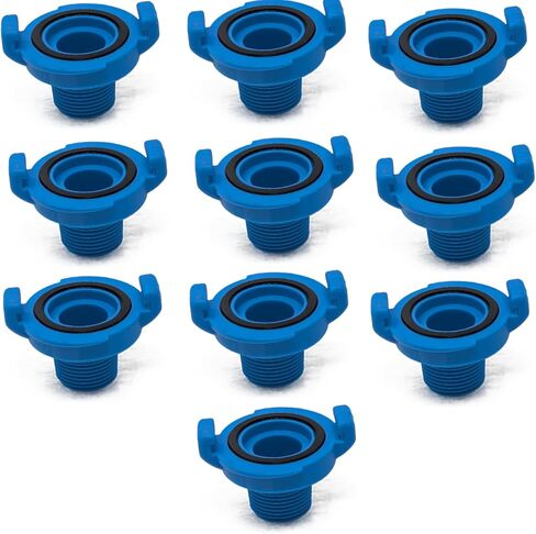 10 عبوات - وصلة توصيل ملولبة ذكر مقاس 1 بوصة - خرطوم بولي سريع التوصيل مع عروات قفل - محول مياه متين للري والزراعة والتطبيقات البحرية والصناعية in Kuwait