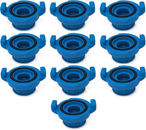 10 عبوات - وصلة توصيل ملولبة أنثى مقاس 1 بوصة - خرطوم بولي سريع التوصيل مع عروات قفل - محول مياه عالي التحمل للري والزراعة والاستخدام البحري والصناعي in Kuwait