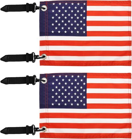 Motain Easy Installation Golf Cart Flag Holder,2 Pack Elastic Strap Bracket with 6 * 9'' American Flag,Golf Cart Accessories in Saudi Arabia