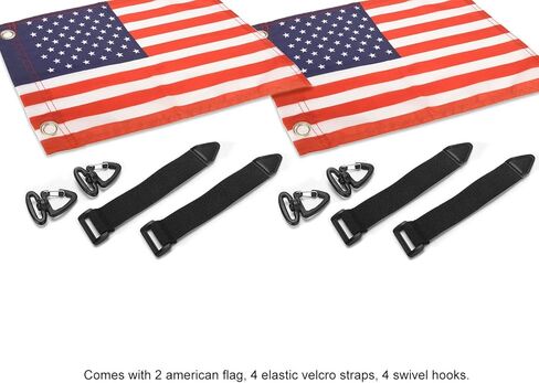 Motain Easy Installation Golf Cart Flag Holder,2 Pack Elastic Strap Bracket with 6 * 9'' American Flag,Golf Cart Accessories in Saudi Arabia