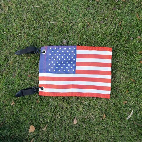 Motain Easy Installation Golf Cart Flag Holder,2 Pack Elastic Strap Bracket with 6 * 9'' American Flag,Golf Cart Accessories in Saudi Arabia