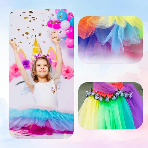 10 Colors Rainbow Tulle Rolls Tulle Netting Rolls Tulle Fabric Spool Ribbon 6" by 25 Yards/Spool and Sewing Scissor Measuring Tape Knit Elastic Spool for Table Skirt Rainbow Party Tulle Skirt in Saudi Arabia