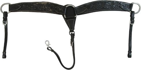 Western Breast Collar Horse Tooled Leather Black Breastcollar Roping Barrel Racing Trail Breastplate Tack in Saudi Arabia