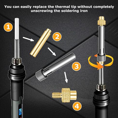3D Printing Smoothing Tool Kit, 21PCS 3D Print Tools Set with 60W Soldering Iron, 7 Sizes Heat-Set Nuts, 9 Brass Tips, 2 Tweezers – 3D Pen Kit, Electric Connector Cleaning Leveling Tool for 3D Printer in Kuwait