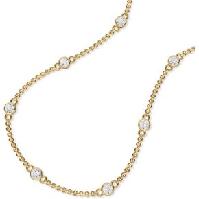 TimeLess Classics Women's Necklace - 14K Gold Bezel Set Lab Grown Diamond Station Necklace (Available From 0.25-2 CTW) in Kuwait