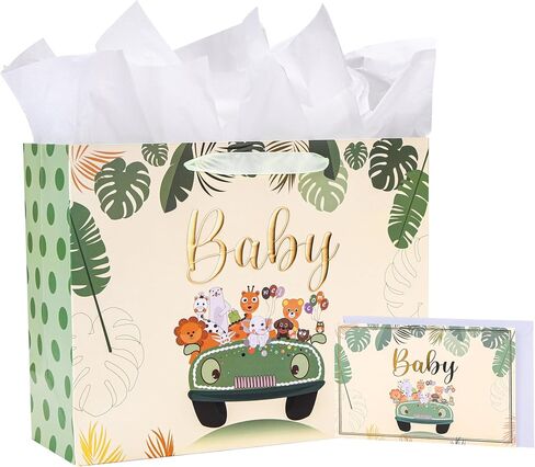 Bobobag 13" Large Gift Bag with Tissue Paper and Greeting Card,Pink Happy Birthday gift bags for Girls in Saudi Arabia
