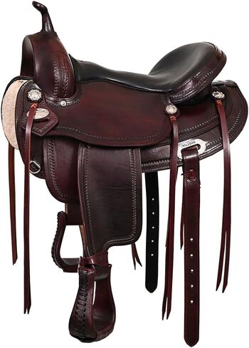 HILASON Western Horse Saddle American Leather Flex Tree Trail & Pleasure Chocolate Brown | for Horses in Saudi Arabia