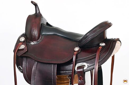 HILASON Western Horse Saddle American Leather Flex Tree Trail & Pleasure Chocolate Brown | for Horses in Saudi Arabia