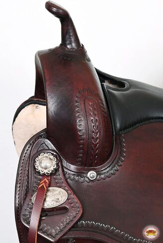 HILASON Western Horse Saddle American Leather Flex Tree Trail & Pleasure Chocolate Brown | for Horses in Saudi Arabia