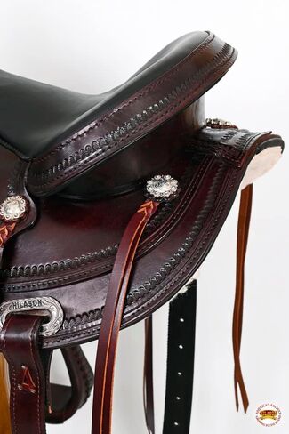 HILASON Western Horse Saddle American Leather Flex Tree Trail & Pleasure Chocolate Brown | for Horses in Saudi Arabia