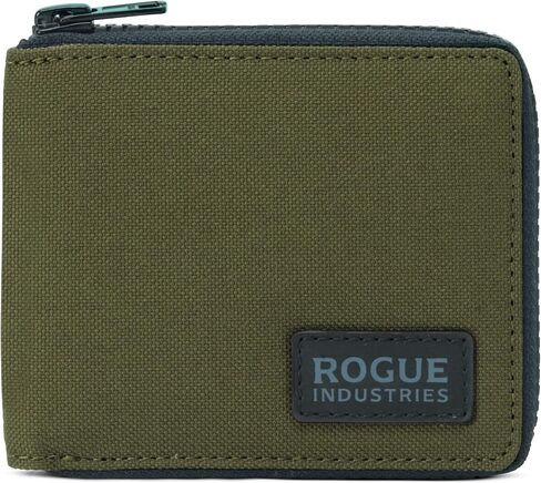 محفظة Nylon Zip Men للرجال من Rogue - 10 بطاقة ، فتحة نقدية كاملة ، حقيبة عملة قابلة للتوسيع - جلدية متميزة ونايلون متين - RFID حظر المواد in Kuwait