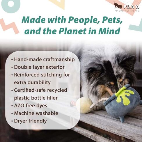 P.L.A.Y. Cute Plush Dog Toys - Howling Haunts Halloween Themed Durable Squeaker Chew Toy, Great for Puppies & Small, Medium, Large Dog - Machine Washable, Recycled Material (Barky's Bite Vampire Fang) in Kuwait