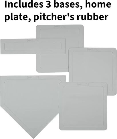 Rawlings | Throw Down Complete Base Set | Includes 3 Bases, Home Plate & Pitcher’s Rubber | Portable Practice Kit in Saudi Arabia