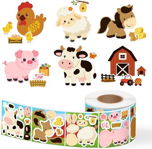 300Pcs Axolotl Make a Face Stickers Roll Cute Kawaii Cartoon Mexican Salamander Make Your Own Animal Stickers Mix and Match DIY Art Crafts Classroom Activity Game Birthday Party Favors Gift, 6 Designs in Saudi Arabia