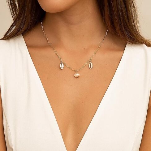 18K Gold Plated Dainty Beaded Necklace for Women | Hypoallergenic & Skin-Friendly Chain with Pearl, Turquoise & Crystal Bead Variants | Minimalist Handmade Jewelry in Saudi Arabia