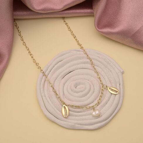 18K Gold Plated Dainty Beaded Necklace for Women | Hypoallergenic & Skin-Friendly Chain with Pearl, Turquoise & Crystal Bead Variants | Minimalist Handmade Jewelry in Saudi Arabia