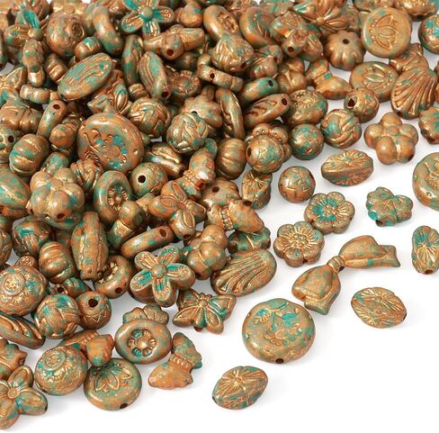 Craftdady 100G Assorted Metal Enlaced Opaque Acrylic Beads Colorful Carved Flower Beads Cute Butterfly Heart Flat Oval Round Spacer Plastic Beads for DIY Earring Necklace Bracelet Jewelry Making in Saudi Arabia