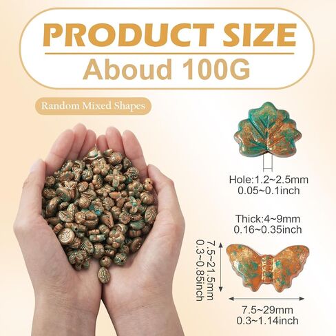 Craftdady 100G Assorted Metal Enlaced Opaque Acrylic Beads Colorful Carved Flower Beads Cute Butterfly Heart Flat Oval Round Spacer Plastic Beads for DIY Earring Necklace Bracelet Jewelry Making in Saudi Arabia