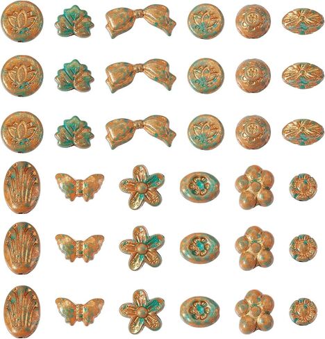 Craftdady 100G Assorted Metal Enlaced Opaque Acrylic Beads Colorful Carved Flower Beads Cute Butterfly Heart Flat Oval Round Spacer Plastic Beads for DIY Earring Necklace Bracelet Jewelry Making in Saudi Arabia