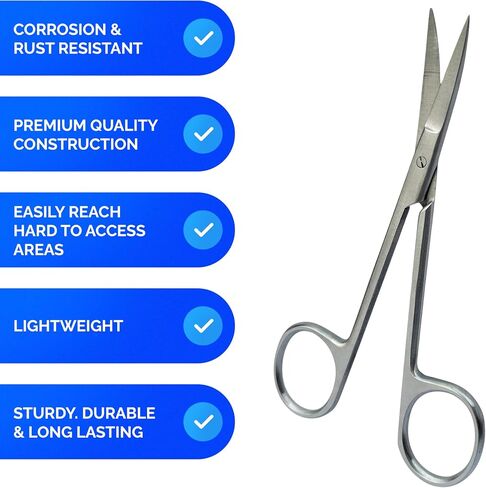 Iris Micro Dissecting Scissors 4.5" Curved (CVD) – Fine Point Surgical Scissors for Skin Tag, Gum, Suture & Eye Procedures – Medical Dental Tool for Doctors, Nurses, Students & Training (1pc) in Saudi Arabia