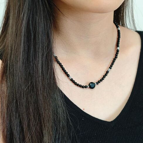 2025 صيف المجوهرات 4 مم قلادة طبيعية الحجر الترقوة مع 10 ملم الوجه السداسي الأوجه حجر - أسلوب غير رسمي وسهل in Kuwait