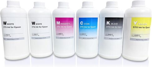 DTG White Ink 1000ml مباشرة إلى طباعة الملابس الحبر الرقمي والمزيد من إعادة الطباعة ل Surecolor F2000 F2100 P600 P800 DTG وجميع طابعات E-Pson Printhead DTG in Kuwait